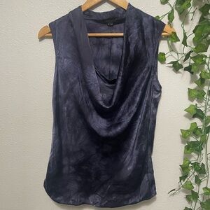 Deep Blue Cowl Neck Top